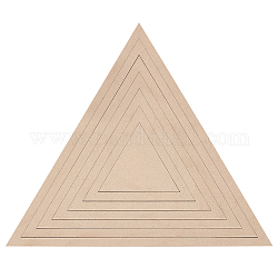 Feuilles et anneaux en bois de peuplier, pour guide de plaque d'argile, triangle, papayawhip, 8~26x9~30x0.45 cm, 7 pièces / kit