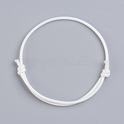 Корейская вощеной шнур браслет полиэстера делает, белые, регулируемым диаметром: 40~70 мм