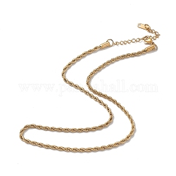Placage ionique (ip) 304 collier de chaîne de corde en acier inoxydable pour hommes femmes, or, 15.98 pouce (40.6 cm)