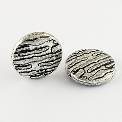 Flat Round Antique Acrylic Beads, Antique Silver Plated, 28x8mm, Hole: 2mm, about 149pcs/500g