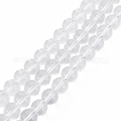 Chapelets de perles en verre transparente  , ronde, clair, 6x5mm, Trou: 1mm, Environ 69~73 pcs/chapelet, 14.76 pouce ~ 15.16 pouces (37.5 cm ~ 38.5 cm)