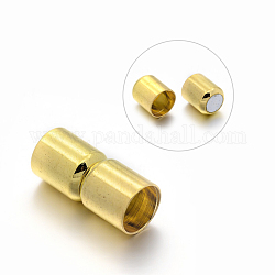Brass Magnetic Clasps, Column, Golden, 16x7mm, Hole: 6mm