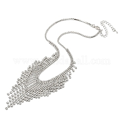 Collane con pettorina in strass di cristallo, collane di tendenza in lega di moda, platino, 16.06 pollice (40.8 cm)