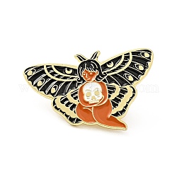 Ангел фея бабочка крыло эмалированная булавка, значок из сплава с золотым покрытием для рюкзака, цвет шоколада, 19x30x1.5 мм
