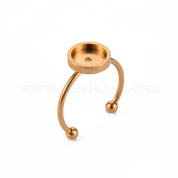 201 настройка кольца для манжеты из нержавеющей стали, лазерная резка, золотые, лоток : 8 мм, размер США 8 (18 мм)