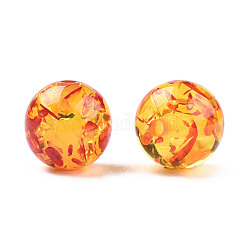 Perles d'ambre d'imitation de résine, ronde, rouge, 12x11.5mm, Trou: 1.5~3mm