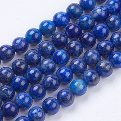 Natürliche Lapislazuli (gefüllte Farbkleber) Perlenstränge, gefärbt, Klasse A, Runde, 6 mm, Bohrung: 0.5 mm, ca. 62 Stk. / Strang, 15.3 Zoll
