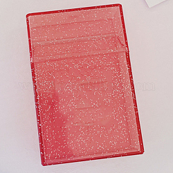 Scatole portafoto in pvc glitterate, porta carte per album, rettangolo, rosso, 9.1x6x2.8cm