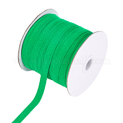 Cintas de sarga de algodón, Cintas de espiga, Para coser manualidades, verde, 3/8 pulgada (10 mm) x0.84 mm, aproximamente 80yards / rodillo (73.15 m / rollo)