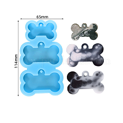 Bone Shape DIY Pendant Silicone Molds, for Keychain Making, Resin Casting Molds, For UV Resin, Epoxy Resin Jewelry Making, Cornflower Blue, 114x65x9mm