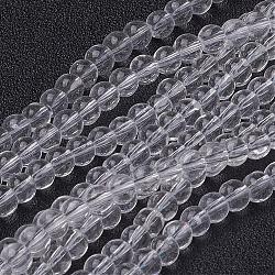 4mm Round Clear Glass Beads Strands Spacer Beads, 4mm, Hole: 0.5mm, about 84pcs/strand, 13 inch