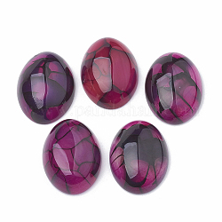 Cabuchones de ágata natural, teñido, oval, rojo violeta medio, 25x18x7.5~8mm