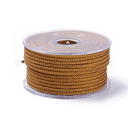 Braided Steel Wire Rope Cord, Jewelry DIY Making Material, with Spool, Goldenrod, about 5.46 yards(5m)/roll, 3mm