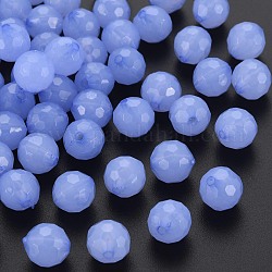 Имитации акриловых шариков желе, граненые, круглые, средний грифельно-синий, 10x9.5 мм, отверстие : 1.8 мм, Около 890 шт / 500 г