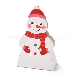 Cajas de regalo plegables de navidad, forma de muñeco de nieve, bolsas para envolver regalos, para regalos dulces galletas, muñeco de nieve, 10x5x15.6 cm