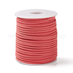 Cordón de gamuza sintética de 45 m, encaje de imitación de gamuza, rojo naranja, 2~2.5x1.5~2mm, alrededor de 50 yarda (45 m) / rollo