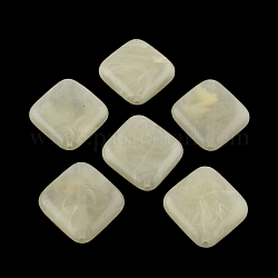 Perles acryliques losanges imitation pierre précieuse, papayawhip, 30x26x8mm, Trou: 2mm, environ 130 pcs/500 g