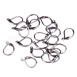 PandaHall 20 Pcs 304 Stainless Steel Lever Back Earring Hooks Earwire with Open Loop 13x10.5mm for Jewelry Making