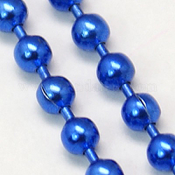 Iron Ball Bead Chains, Soldered, Dodger Blue, 1.5mm