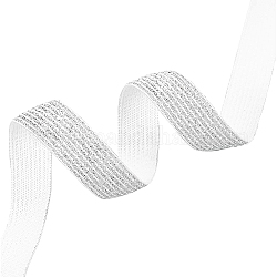 超幅広の厚手の平らなゴムバンド  ウェビング衣類縫製アクセサリー  銀  15mm