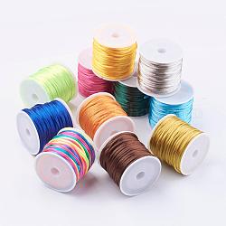Cuerda de nylon, cordón de cola de rata de satén, Para hacer bisutería, anudado chino, color mezclado, 1mm, alrededor de 32.8 yarda (30 m) / rollo