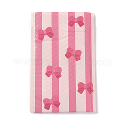 Bolsas de paquete de película mate rectangular, anuncio publicitario burbuja, sobres acolchados con lazo estampado, rosa, 24x15x0.48 cm