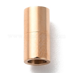 Chapado de iones (ip) 303 cierres magnéticos de acero inoxidable con extremos para pegar, columna, oro rosa, 10x5x5mm, agujero: 3 mm