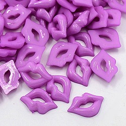 Acrylic Lip Shaped Cabochons, for Valentine's Day, Medium Orchid, 21x14x4mm