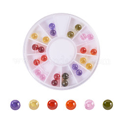 Micro perles en zircone cubique, accessoires nail art de décoration, ronde, couleur mixte, 5mm