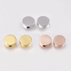 Perles en laiton, plat rond, couleur mixte, 8x2.5mm, Trou: 1.5mm