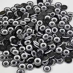 Довольно двухслойной кнопки с четырьмя отверстиями, Пуговицы из cмолы, плоско-круглые, чёрные, диаметром около 13 мм , отверстие : 1 мм, около 1000 шт / упаковка