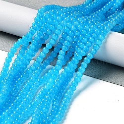 Baking Painted Imitation Jade Glass Round Bead Strands, Dodger Blue, 4.5~5mm, Hole: 1mm, about 210pcs/strand, 31.4 inch