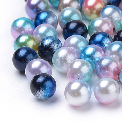 Perles acrylique imitation arc-en-ciel, perles de sirène gradient, sans trou, ronde, couleur mixte, 5 mm, environ 8530 pcs / 500 g
