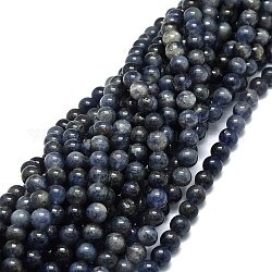 Perles naturelles Iolite brins, ronde, 8.5mm, Trou: 1mm, Environ 48 pcs/chapelet, 15.55'' (39.5 cm)