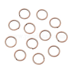 Anillos de salto abiertos anillos de salto de latón, sin plomo y cadmio, cobre rojo, 10x1mm, 18 calibre, diámetro interior: 8 mm, aproximamente 2600 unidades / 500 g