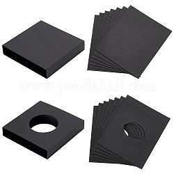 Benecreat 16 個 2 スタイルの正方形の厚紙箱  フローティング ディスプレイ フレーム スタンド パッケージ用  ブラック  11x11x2cm  8個/スタイル