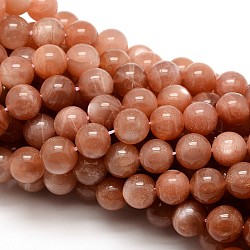 Klasse AAA natürliche Edelstein Sonnenstein runde Perlen Stränge, 14 mm, Bohrung: 1 mm, ca. 28 Stk. / Strang, 15.5 Zoll
