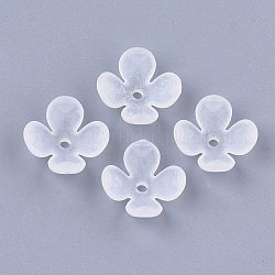 4-petal transparente Acryl Perlenkappen, matt, Blume, Transparent, 12x12x4.5 mm, Bohrung: 1.2 mm
