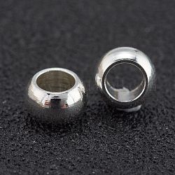 Perline in ottone, placcato di lunga durata, rondelle, placcati argento 925 euro, 5x3mm, Foro: 3 mm