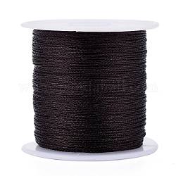 Polyester Braided Metallic Thread, for DIY Braided Bracelets Making and Embroidery, Coconut Brown, 0.4mm, 6-Ply, about 54.68 yards(50m)/roll
