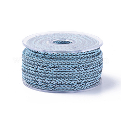 編組鋼線ロープコード  ジュエリーDIY製版材料  スプールで  ダークシアン  約5.46ヤード（5m）/ロール  3mm