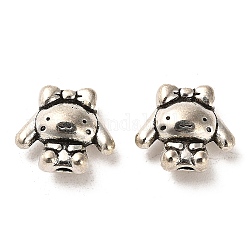 Tibetan Style Alloy Beads, Cadmium Free & Lead Free, Dog, Antique Silver, 14x16x7.5mm, Hole: 2.5mm, about 293pcs/1000g