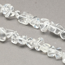 Natürlichem Quarz-Kristall-Perlen Stränge, Bergkristallperlen, Chip, 8~18x6~12x3~7 mm, Bohrung: 1 mm, ca. 160 Stk. / Stränge, 34.6 Zoll