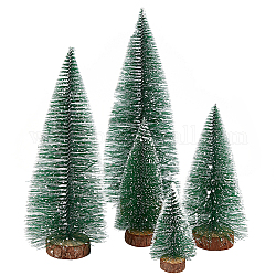 Ahadermaker 5 piezas 5 estilo artificial mini pvc árbol de Navidad con agujas de pino, para la decoración de escritorio de la ventana del centro comercial de Navidad, verde oscuro, 55~108x105.5~300mm, 1pc / estilo