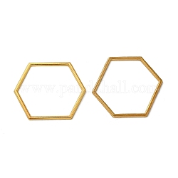 Aleación de enlace rings, hexágono, dorado, 26x22x1mm