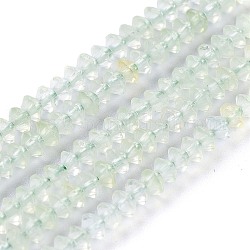 Perline Prehnite naturale fili, sfaccettato, bicono, 2.8~3.2x1.5~2.2mm, Foro: 0.7 mm,circa226pcs/filo, 15.35 pollici (39 cm)