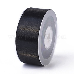 Rubans satin polyester avec double face, noir, 1-1/2 pouces (38 mm), environ 100yards / rouleau (91.44m / rouleau)