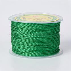 Cordes de polyester rondes, cordes de milan / cordes torsadées, verte, 1.5~2mm, 50 yards/rouleau (150 pied/rouleau)