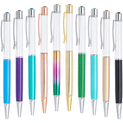 GORGECRAFT 10 Colors 10PCS Empty Tube DIY Pens Marble Floating Liquid Sand Pens Glitter Metal Ballpoint Pen with Plastic Crystal for Writing Compatible School Office Supply Gift