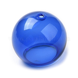 Прозрачный конус из стеклянных бусин, для изготовления колокольчиков, полукруглый, синие, 25x21.5 мм, отверстие : 2 мм, внутренний диаметр: 16 мм